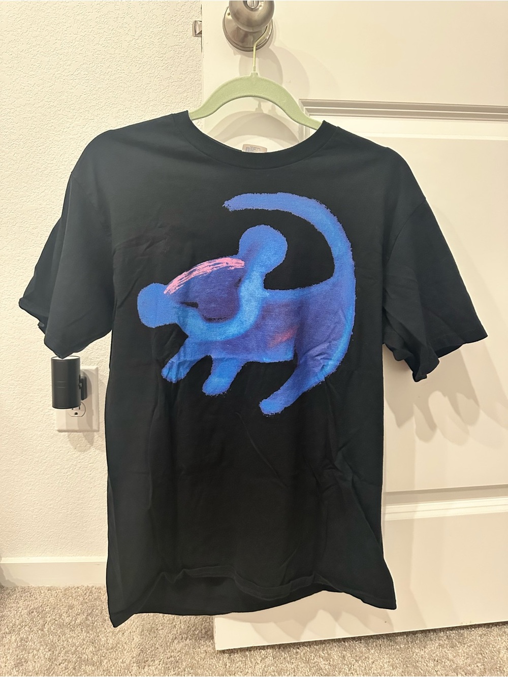 Black Tee with Blue Simba Graphic